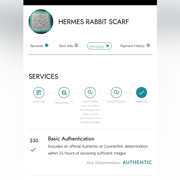 Hermes Green and Blue Scarf with Rabbit Design - Picture 9 of 9